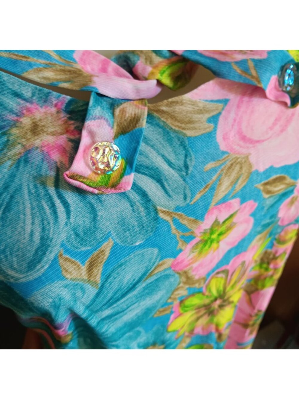 1960's Handmade sz 10 True Vintage Dress Floral Sleeveless Bow Summer Church Mom - Picture 5 of 7